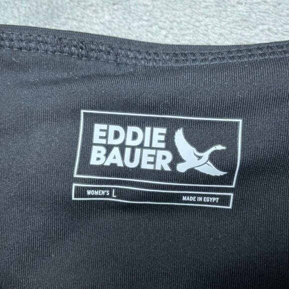 Eddie Bauer Womens Trail Tight Leggings Large Black High Waist a1525 - Picture 2 of 5